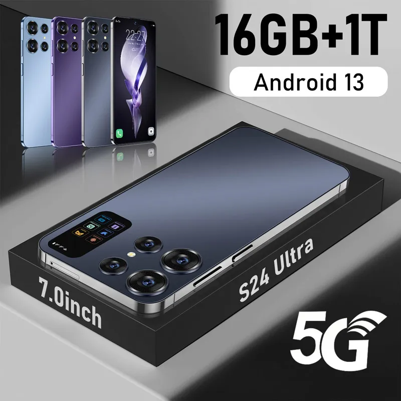 Смартфон 2025 оригинальный S24 ультра-смартфоны 16 ГБ + 1 ТБ 5 г Dual Sim мобильный телефон Ultra S23