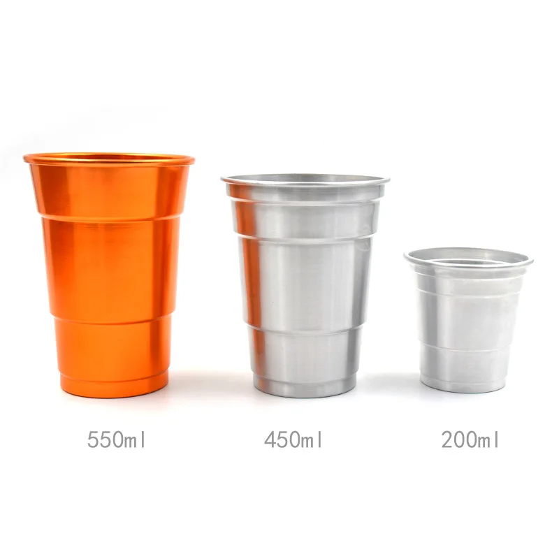 Aluminum beer cup Custom Logo Party Outdoor Metal Tin Can Drinking Reusable and Recyclable tumbler Colorful Anodized tea mug