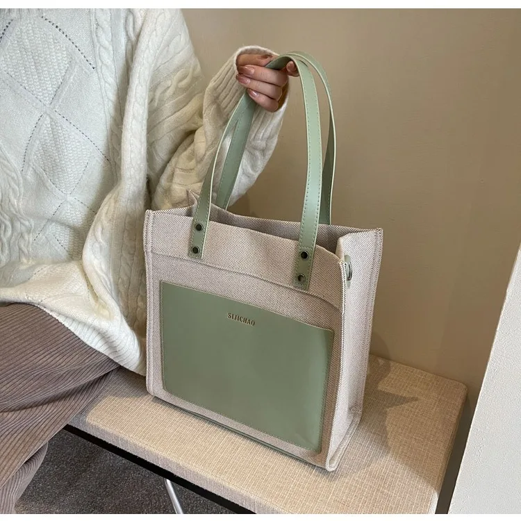 ZR895 Woman Bag Handbag Canvas Fashion Female Portable Big High Quality Shoulder Underarm Bag Girl Versatile Shopping Tote Bag