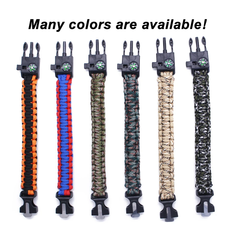 
Wholesale Free Sample Survival 550 LBS Tactical Paracord Bracelet for Outdoor Camping 