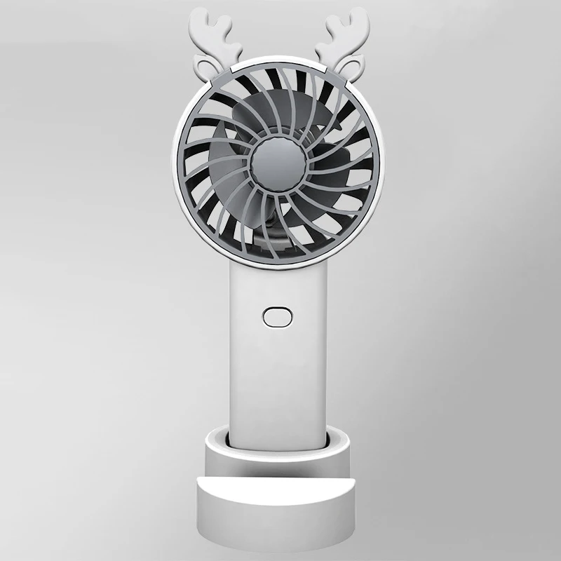 Mini Portable Rechargeable Led Hand Fans Cooling Small Handheld Hand Held Hanging Neck Electric Cute Ear Plastic Fan For Home