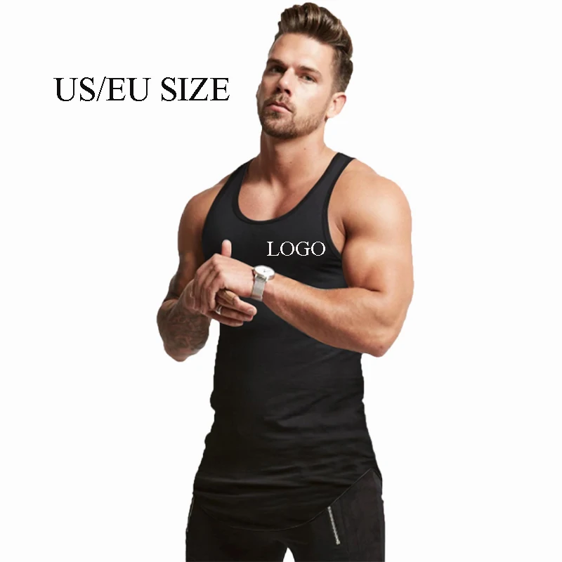 Оптовая продажа, мужская хлопковая Спортивная майка без рукавов, майка для тренировок и бодибилдинга