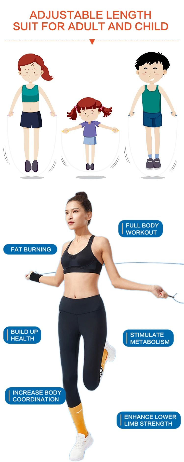 Factory source Bearing Skipping Rope Men Women Home Gym Exercise Fitness Karate Boxing Training Workout Steel Jump Rope
