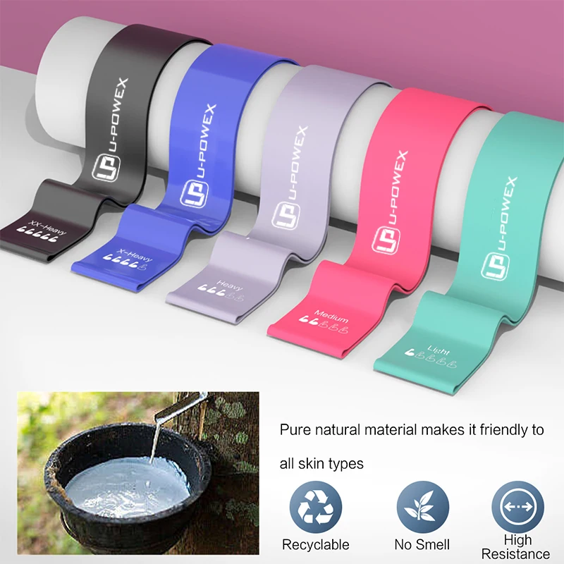 Custom Printed Logo Latex Stretch Exercise Mini Loop Resistance Band Sets for Gym Yoga Fitness