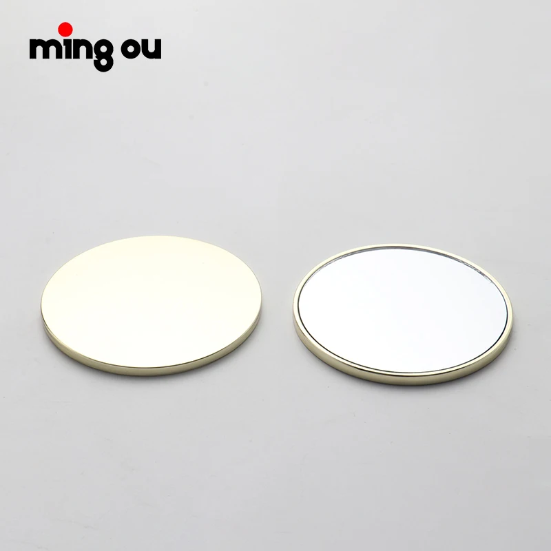 Mini Gold  Metal Make Up Mirrors Laser Engraving Blanks Cosmetic Mirror
