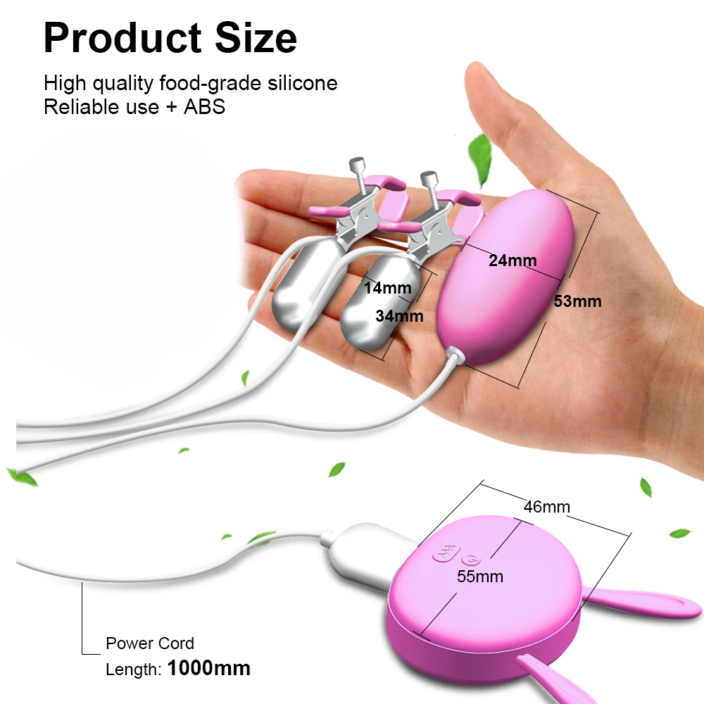 Free Custom Box - Nipple Clamps Vibrating Breast Clips Stimulator Wired Vibrators Egg Sex Toys for Women Couples Fun