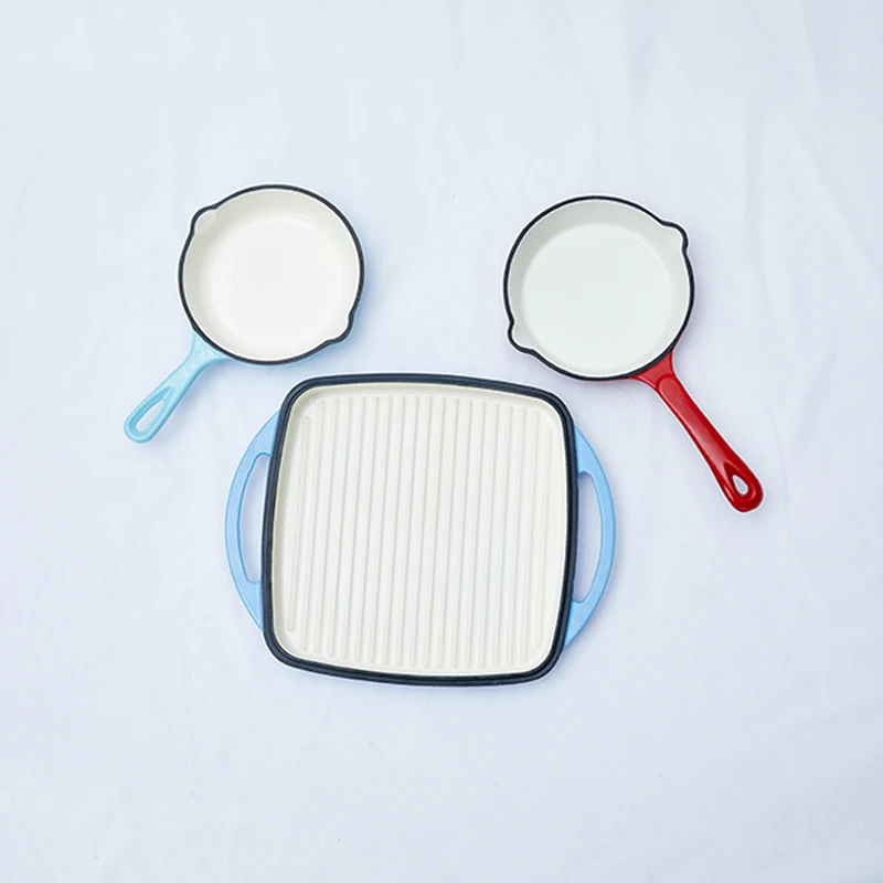 Private Label Homeware Kitchenware Nordic Ceramic Enamel Cast Iron Pots And Pans Cookware Sets Cooking