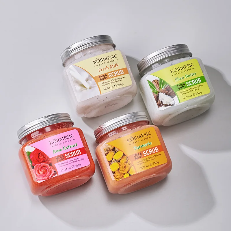 KORMESIC sugar body scrub natural exfoliating whitening body scrub orange fruit body scrub
