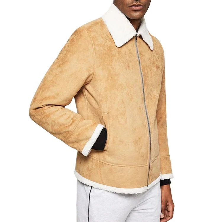Wholesale Regular Winter Fashion Cotton Lining Yellow Fleece Coats for Mens Jacket