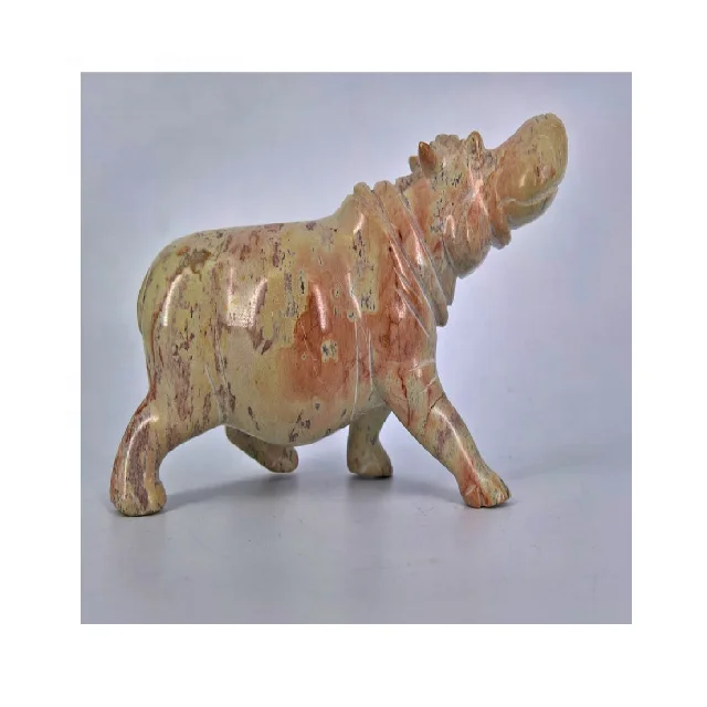 Best Made Customize Marble Hippopotamus Figurine In Low Price