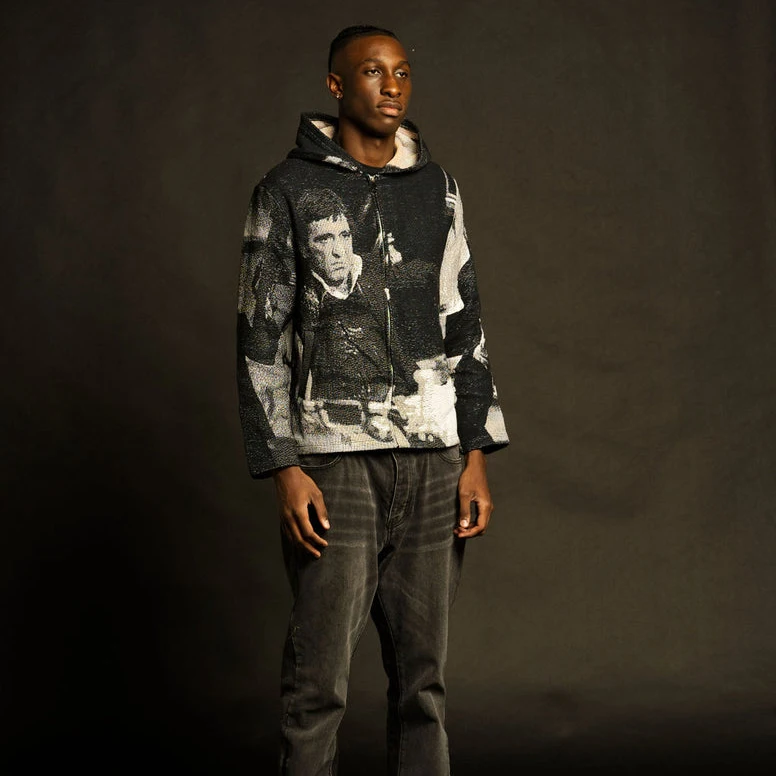 Designer Clothes Tapestry Hoodie Manufacturer Custom Pullover No String Streetwear Woven Sweater Tapestry Hoodies Unisex