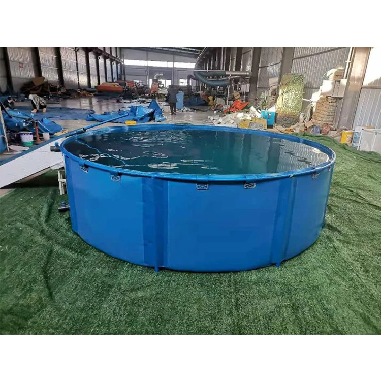Wholesale custom shape 100 gallon professional pvc tarpaulin round fish farming tank for sale