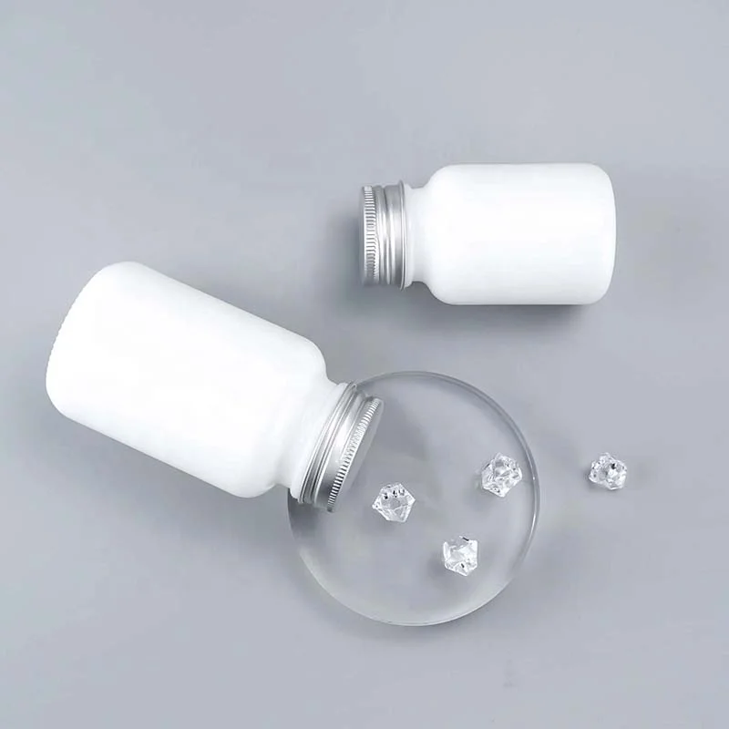 recyclable 2oz opal glass jar and 4oz pharmacy white glass containers