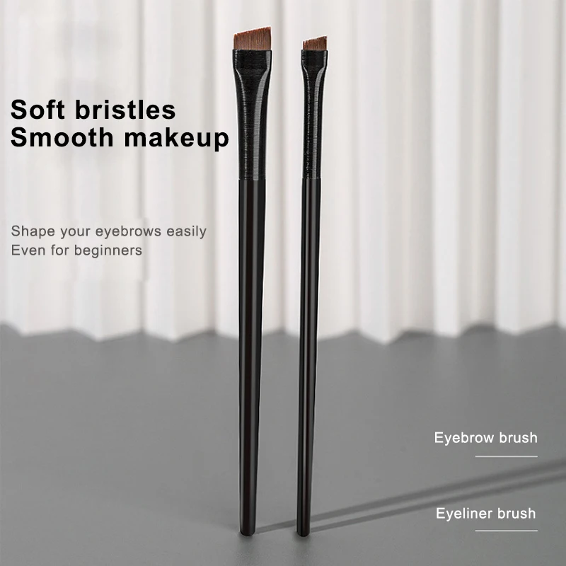 Sharp Flat Angled Thin Plastic Handle Eyeliner Brush For Eye Shadow Private Label Concealer Brush For Eyebrow