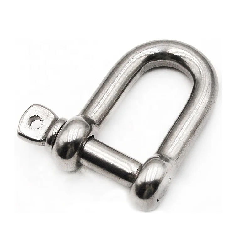 High Quality D Shackle Wire Rope Fittings Stainless Steel Rigging Hardware European Type Dee 304 316 D Shackle