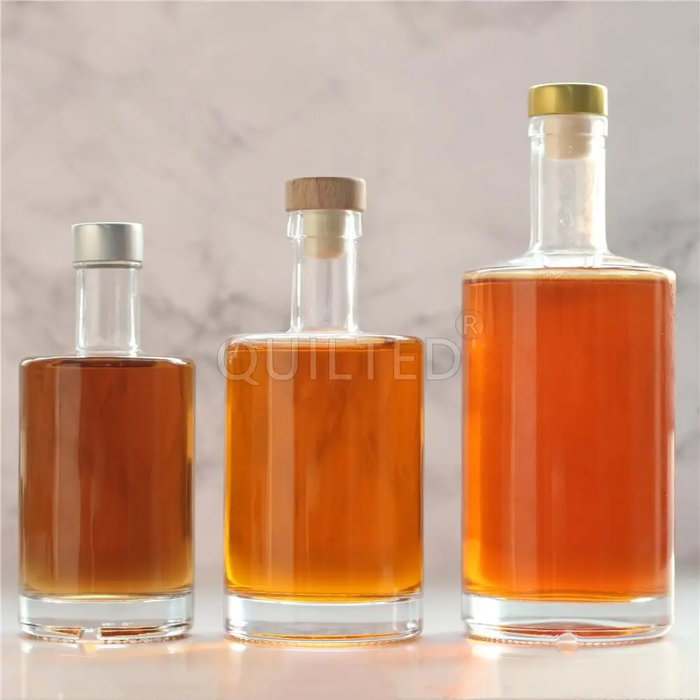 Printing Labeling Round Liquor Custom Moulds for Alcohol Gin Glass clear Bottle 750 ml