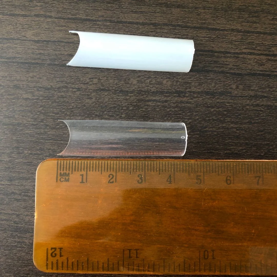 C Curve Nail Tips Clear Long Straight Square Half Cover Acrylic False Nails Tips For Wholesale Price