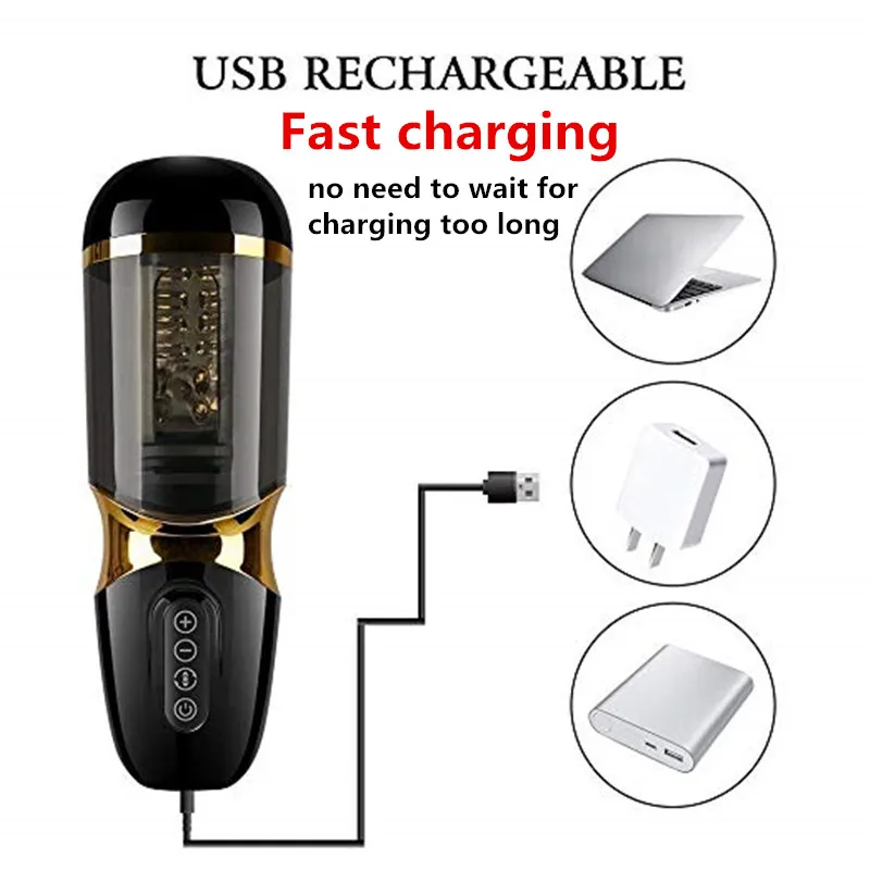GF-Electric Vibrations Automatic Piston Rotating Sucking Male Masturbator Cup Artificial Vagina Real Pussy Sex Toys For Men