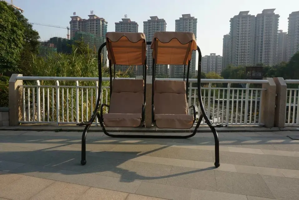 Garden 2 seat Double Hanging Swing outdoor metal furniture hanging chair garden swing chair with canopy patio swings