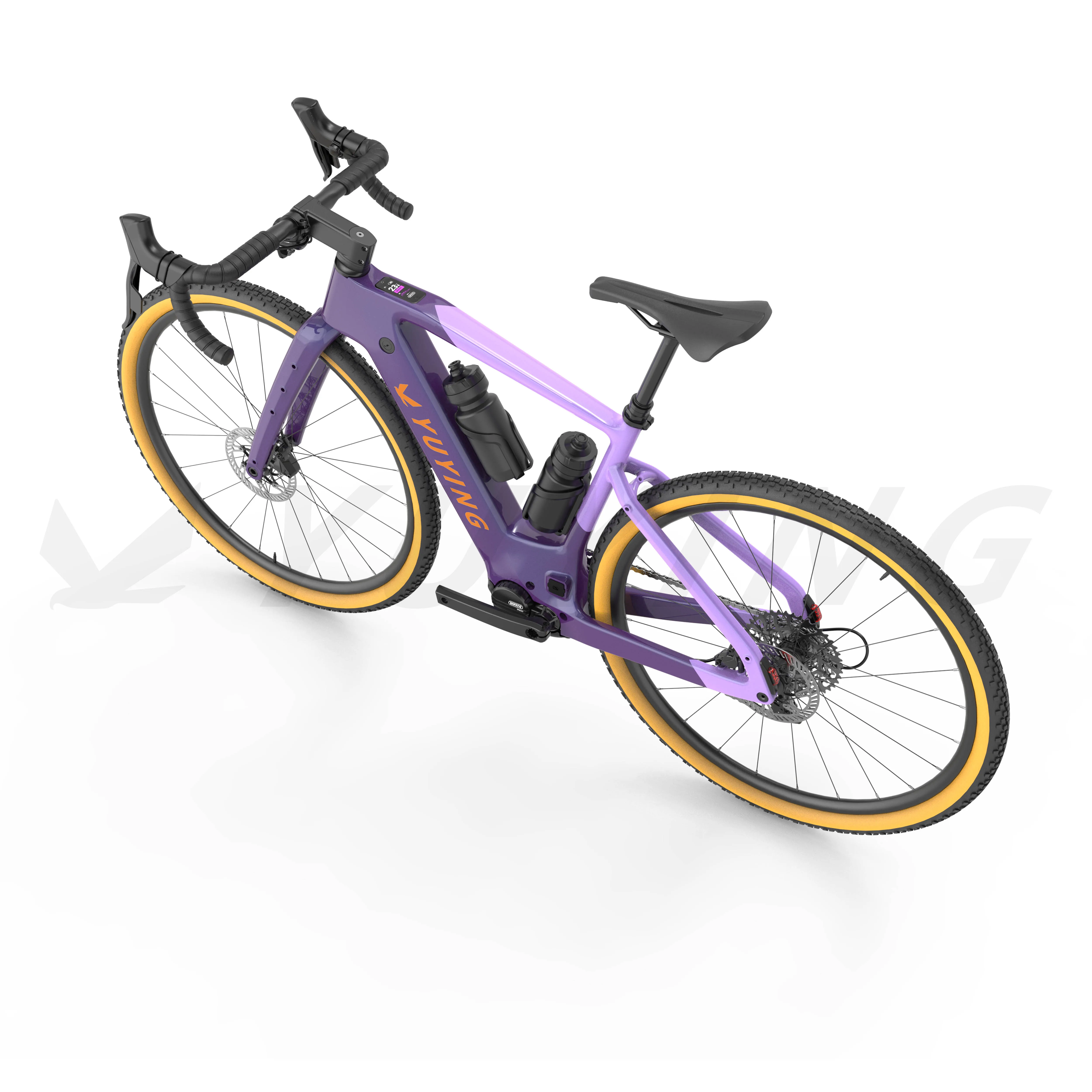 Egravel carbon frame Electric-Assist 12speed udh 36V 250W MID drive gravel ebike eu light