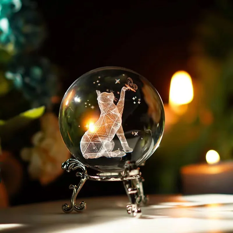 Handmade solid glass flower paperweight