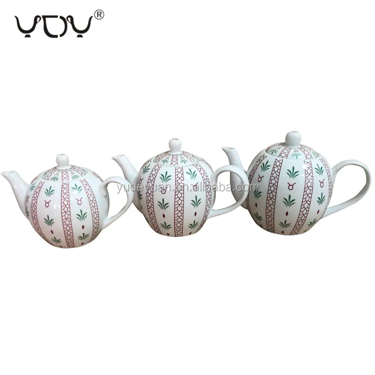 YDY factory Arabic Saudi porcelain 600cc 900cc 1200cc 1450cc decorative coffee large ceramic teapot