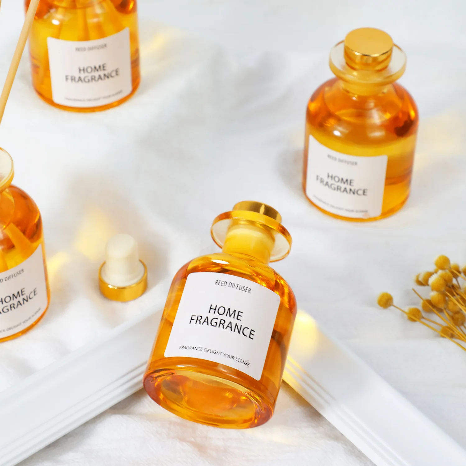 High Quality Air Freshener 100ml Custom Logo Creative Bottle Lemon Reed Diffuser With Cork