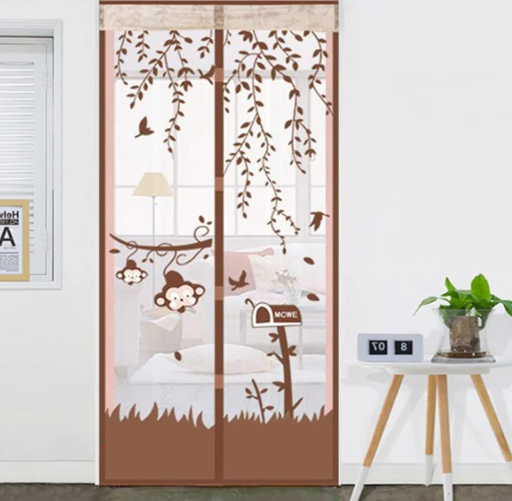 Low Price Custom Printed Magnetic Mesh Door Screen Magnetic Curtain Insect Screen