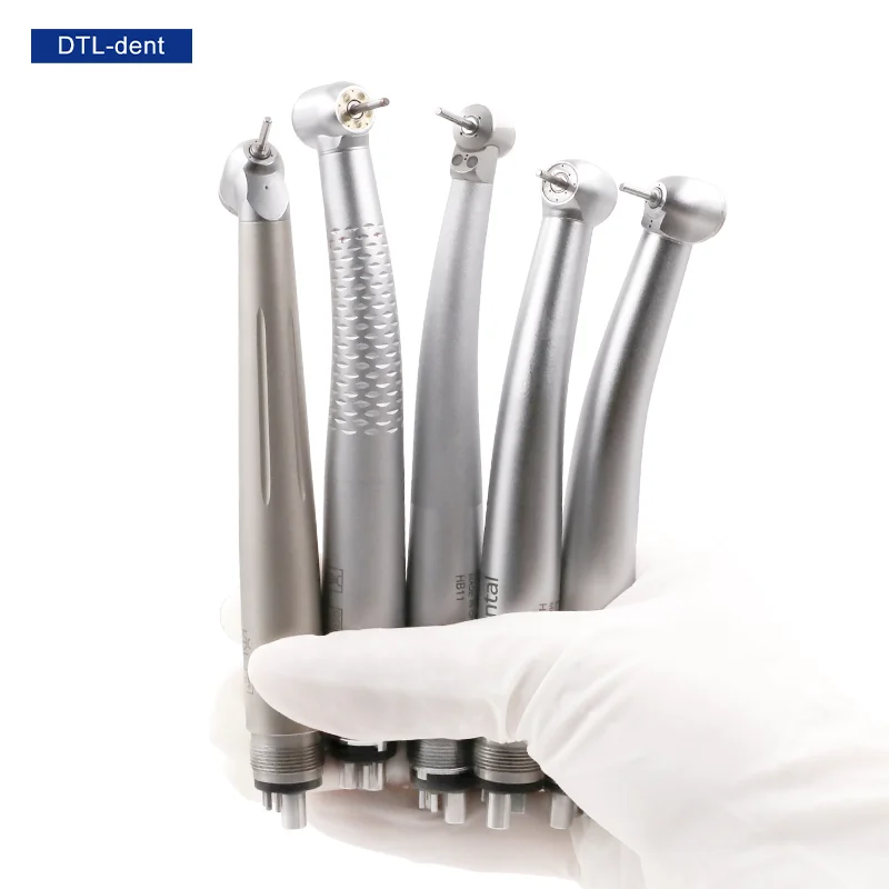 Air turbine anti retraction handpiece quick coupling fiber optic handpiece led high speed dental handpiece small head