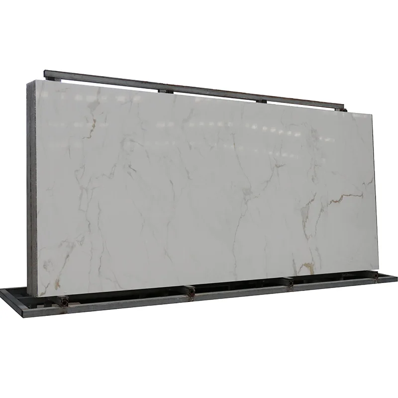 1600*3200*12 Golden Snow White Natural Italian marble polished glazed slab for living room decor, Calacatta Bianc Marble Slabs