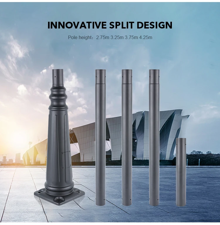 COYOLED Nordic Street Solar Lights Splicing Pole Iron Q235 Steel Light Poles Outdoor Galvanized Street Light