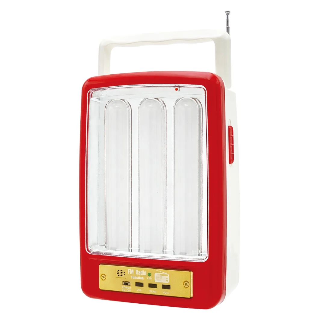 Portable solar emergency light with power bank FM Radio MP3  bluetooth