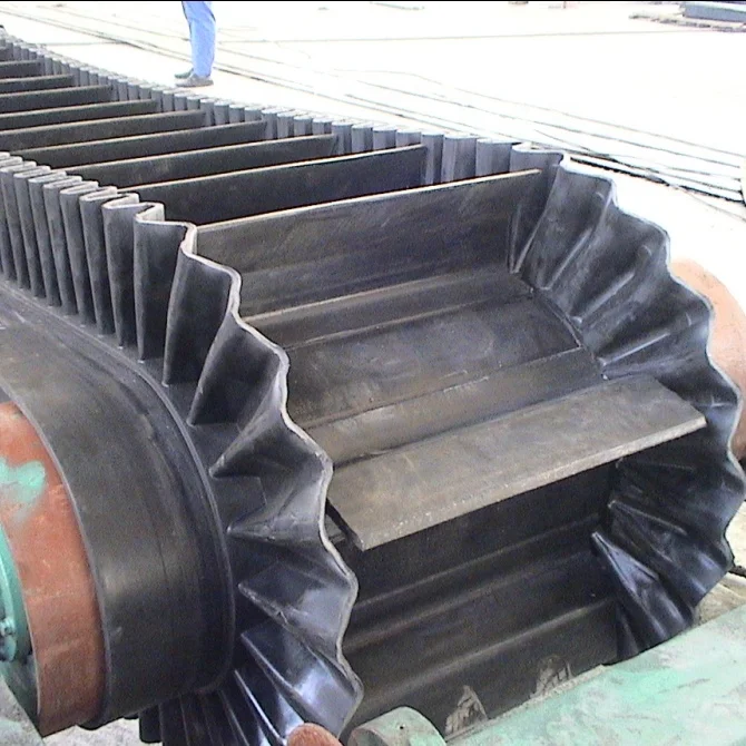 wave form raised edge sidewall block rubber conveyer belt