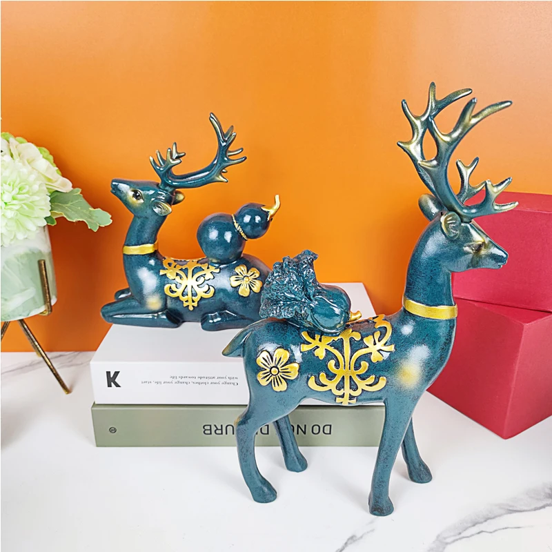 Light luxury style fashion   resin animal decoration deer stand statue for home ornament