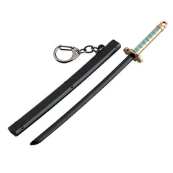 Demon Slayer Sword Mini Katana Keychains 17cm Sword Anime Tanjiro For Men Kimetsu No Yaiba Zenitsu Key Chain Cosplay Pendant