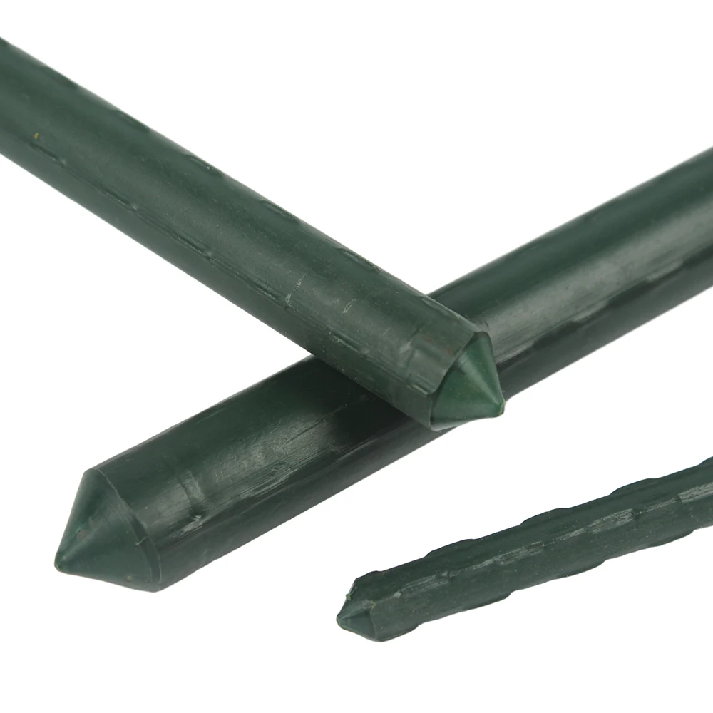 Garden Green Decorative Metal Durable Plastic PE Coated Stakes For Climbing Plants