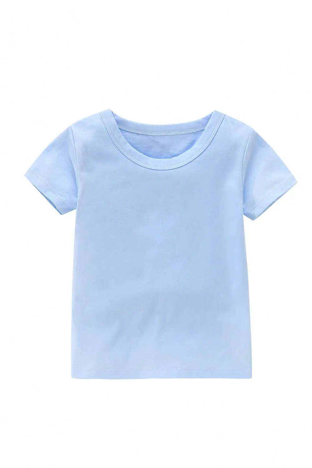 Unisex Personalized Infant Toddler Baby Basic T-Shirt Short Sleeve Solid Color Kids Plain Blank Tees Shirts For Boys Girls