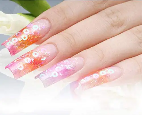 French False Nails French Nail Art Tips,Yimart 500pcs Clear White French Acrylic Style Artificial False Nails Tips With Box