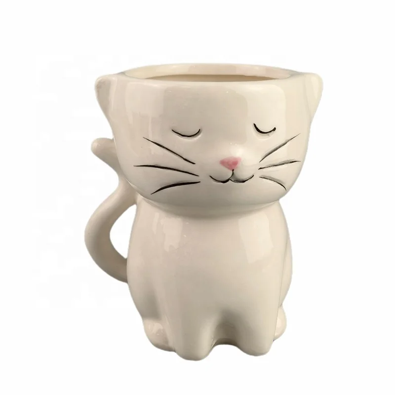 3D милый крутой Кот керамическая кофейная кружка мультяшное животное кошка в форме желтой керамической чашки