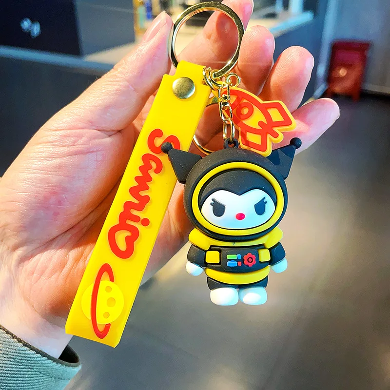 Small Gift Cartoon Sanrio Keychain Girl Toy Doll Bag Decoration Pendant Astronaut Keychain Car Key Decoration Rubber Keychain