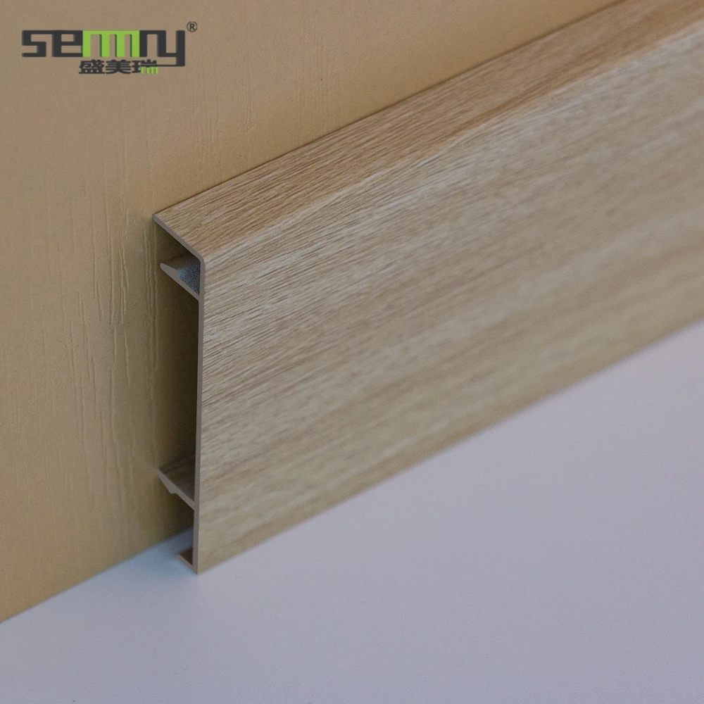 Fire Prevention aluminium wood grain Skirting Board Hotel waterproof aluminium coloured skirting boards
