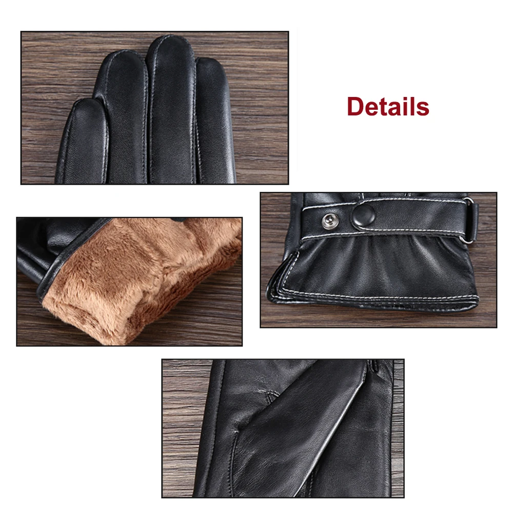 Customized YD5514 Other Sports Men leather gloves winter Warm Lining  sheepskin Lamb Leather Bike Car Driving fashion Gloves