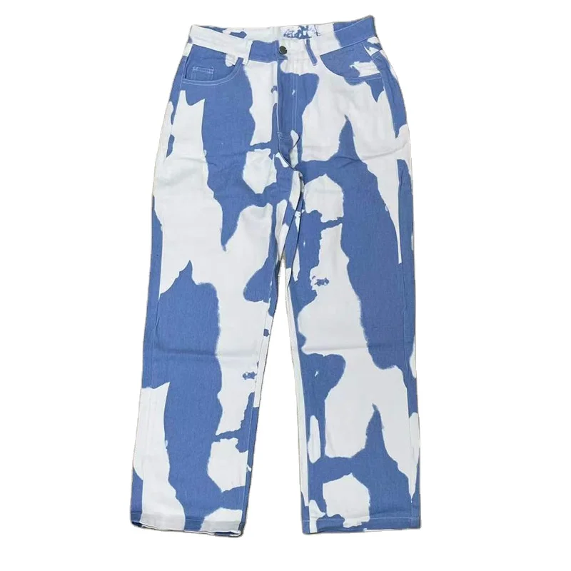 Wholesale European American style top quality casual fashion straight tube hip hop denim jeans men jeans