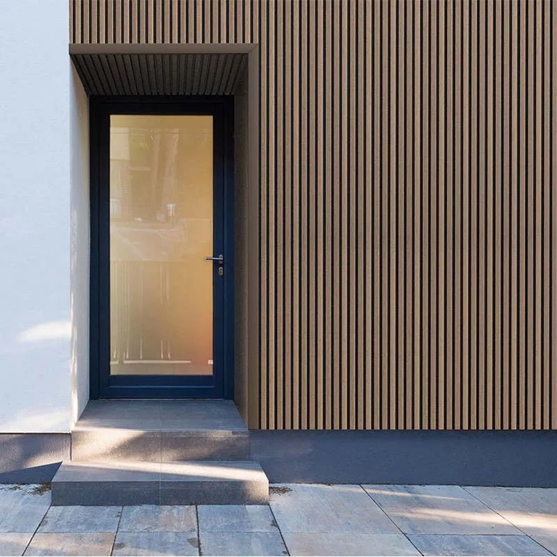 Exterior facade siding tongue and groove hidden fastening Composite wood fluted wall paneling