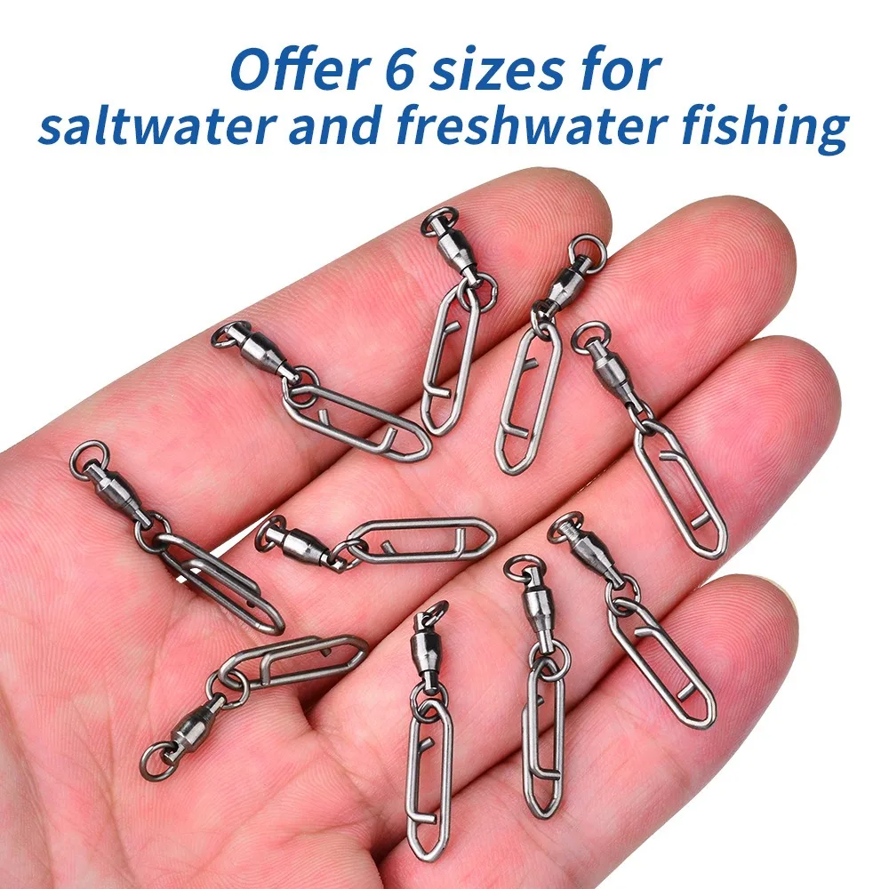 Fishing Snap Swivels 0#-5# Black/Silver Stainless Steel Catfish Swivels Connector fishing snap Swivel
