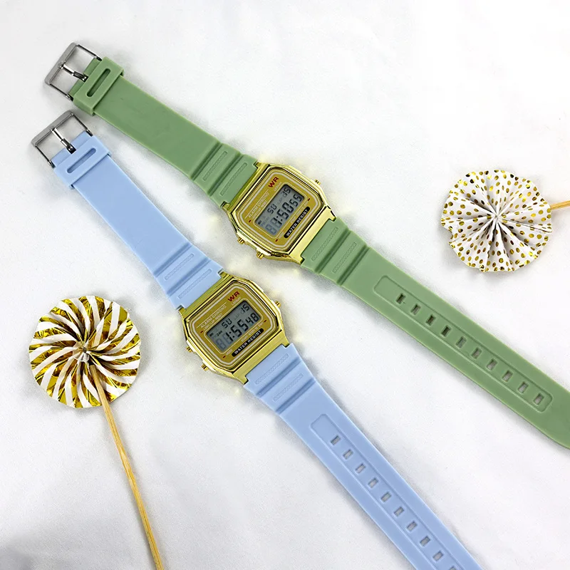 New plastic electroplating F91 alarm clock electronic watch fashion simple reloj LED colorful cold light electronic watch