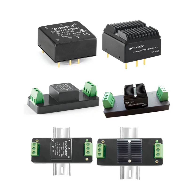 Mornsun URB4824YMD-20WR3 Ultra-wide Input Single Output 18V-75V 18V 27V to 24V 20W Voltage Converter DC DC Converter 5V 20W