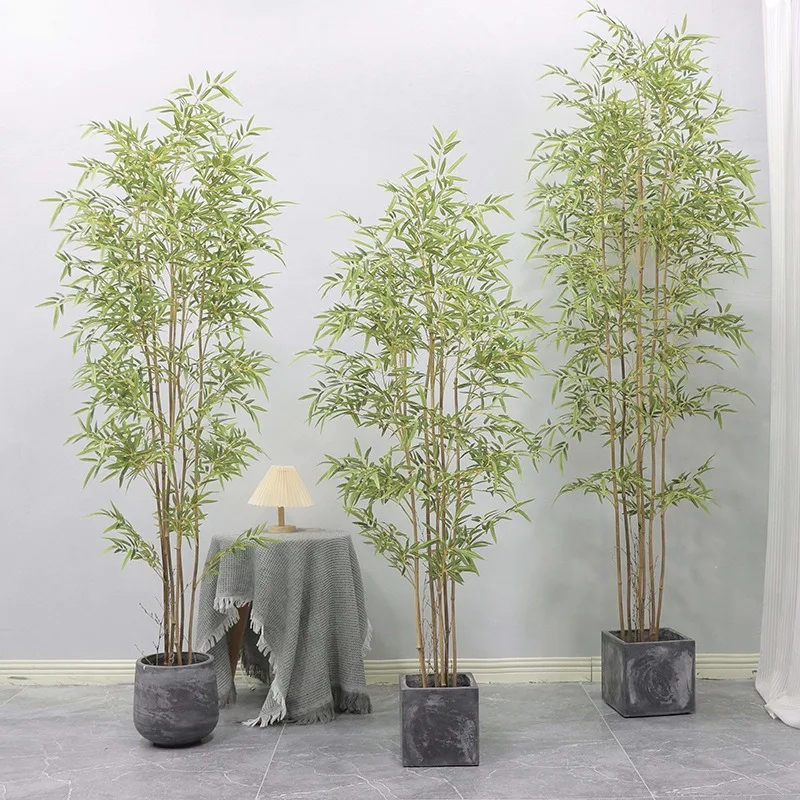 High quality artificial plants plastic bamboo tree family decoration bonsai outdoor indoor artificial bamboo Palm tree