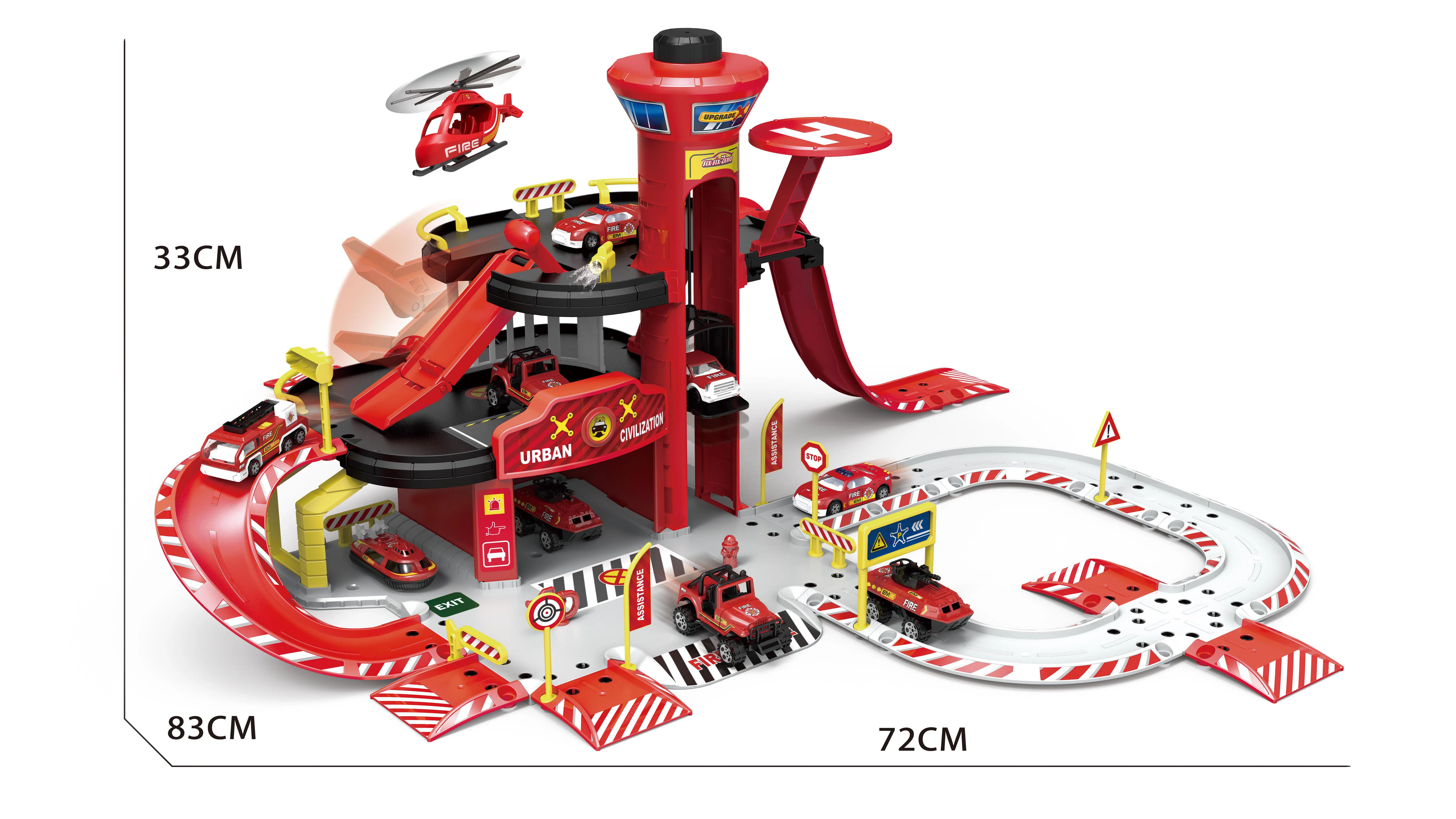 Лидер продаж в Америке, автомобиль из металлического сплава, автомобиль на рельсах из АБС, игрушечный автомобиль для поднятия под давлением, Детская развивающая игрушка для гаража