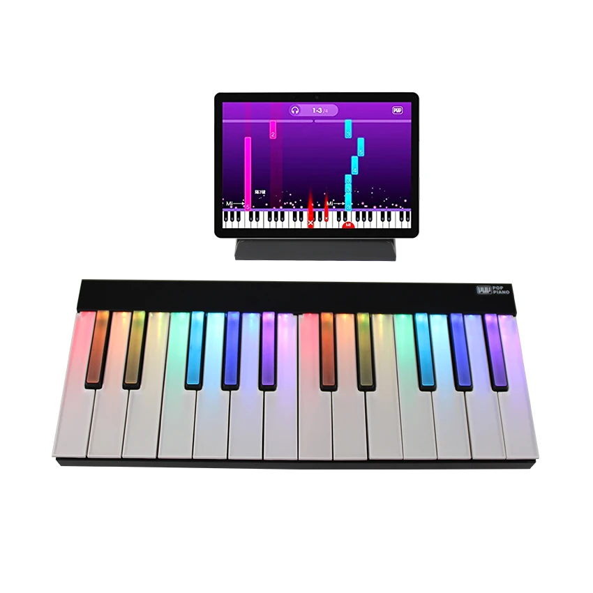 Mini Piano Music Keyboard - Electric Kids Piano Keyboard 24 Key with Light, Digital Pop Piano Keyboard